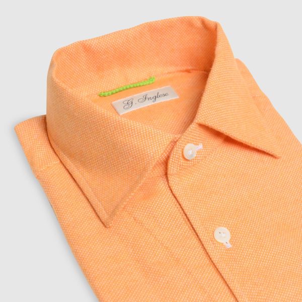 Mastroianni Orange Cotton Flannel Polo Shirt