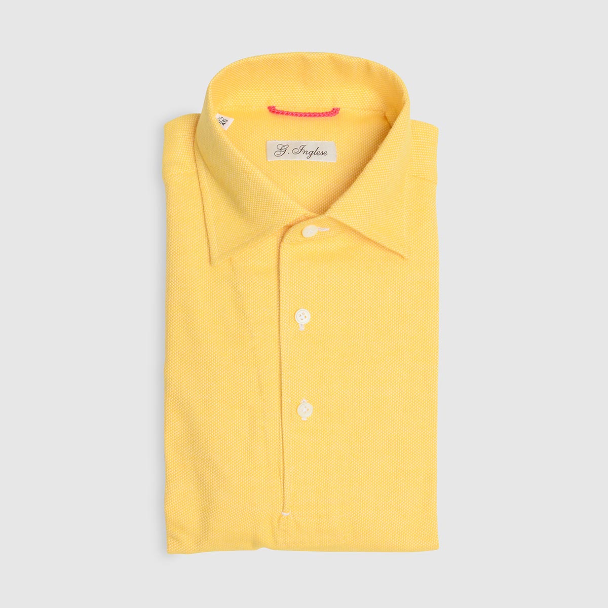 Mastroianni Yellow Cotton Flannel Polo Shirt G. Inglese on sale 2022
