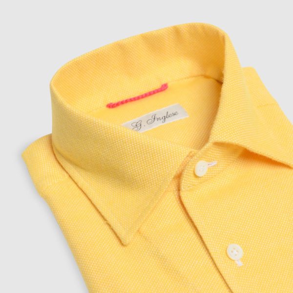 Mastroianni Yellow Cotton Flannel Polo Shirt