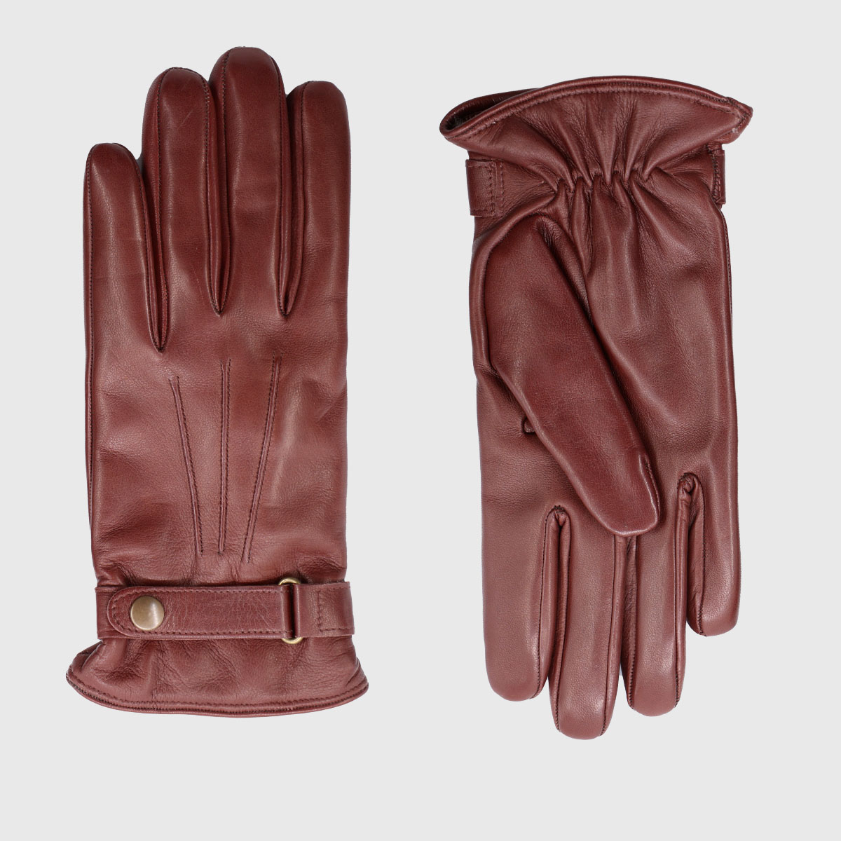 Omega Guanti Smooth Cashmere & Brown Lambskin Glove – 8.5