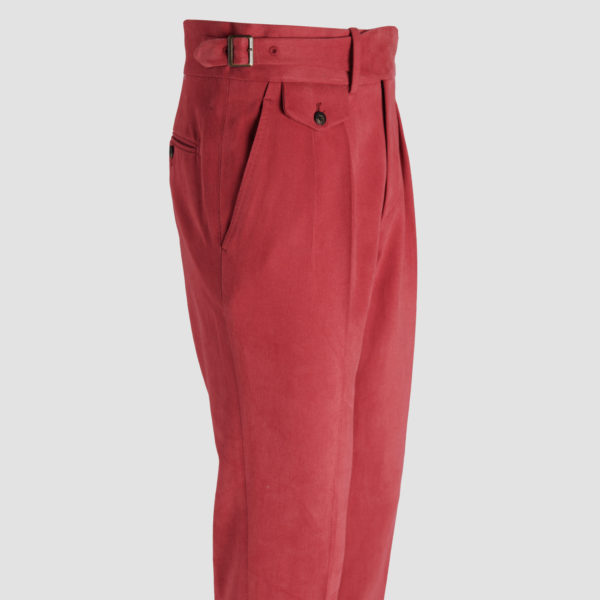Red Cotton Ghurka Trousers