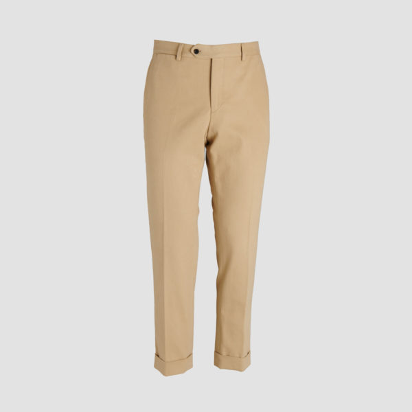 Beige Cotton Gabardine Chino