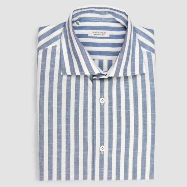 Blue White Stripes Honeycomb Shirt