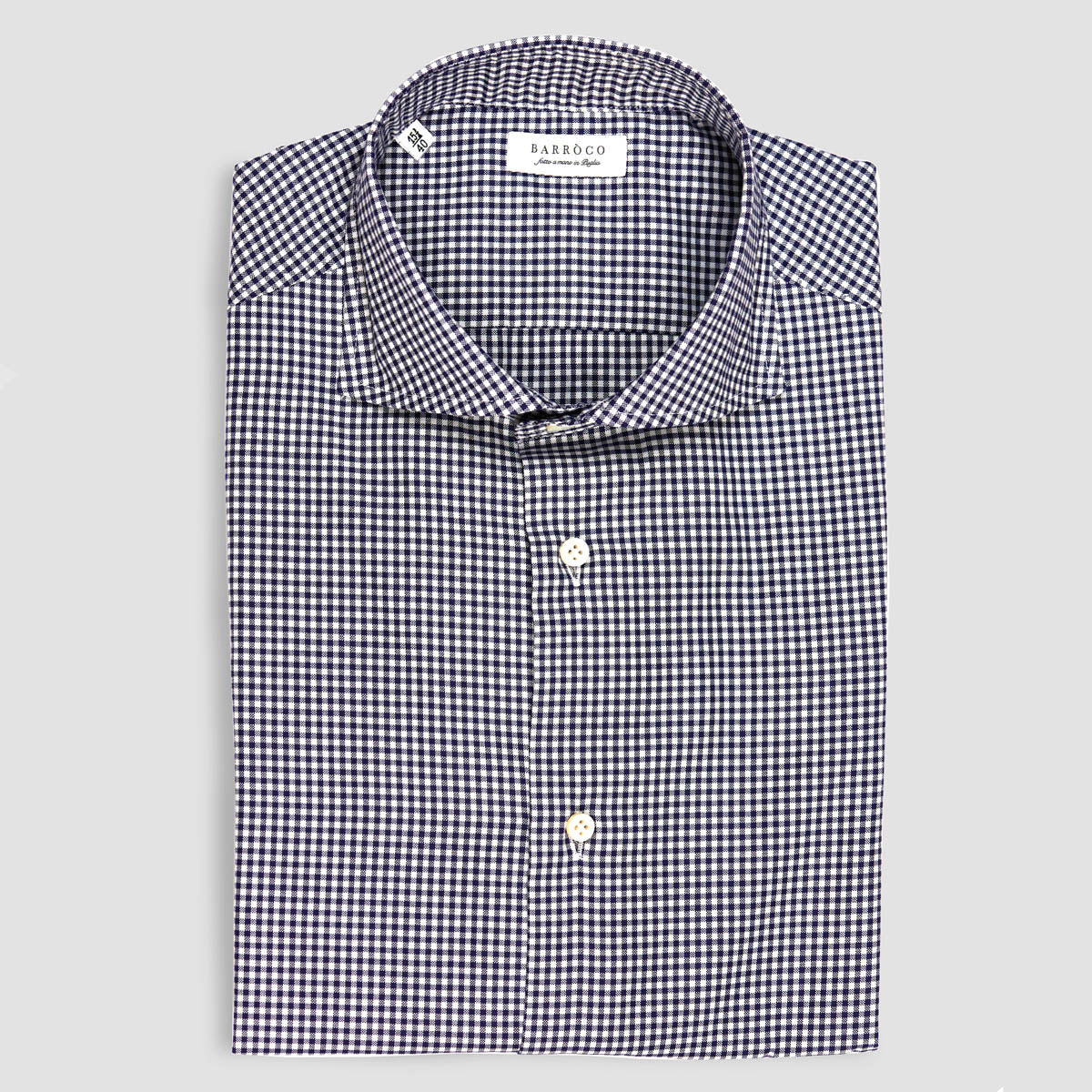 Blue Navy White Check Oxford Cotton Shirt