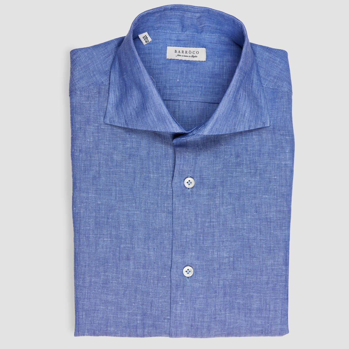 Albini Azure Linen Shirt | Shop on Barròco