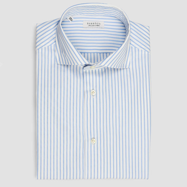 Azure White Striped Popelin Shirt