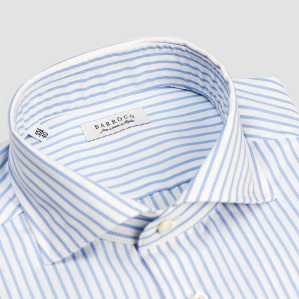 Azure White Striped Popelin Shirt