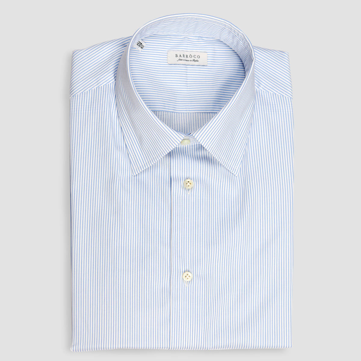 Thin Stripes Azure White Twill Shirt