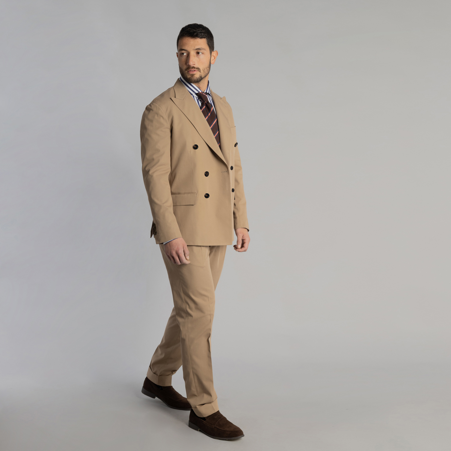 Buy Men's Beige Rich Gabardine Suit @Tailorman Custom Made Suits